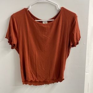 Cropped rust colored tee